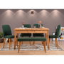 Hanah Home Santiago Atlantic Green Conjunto de Mesa de Comedor Extensible y Sillas